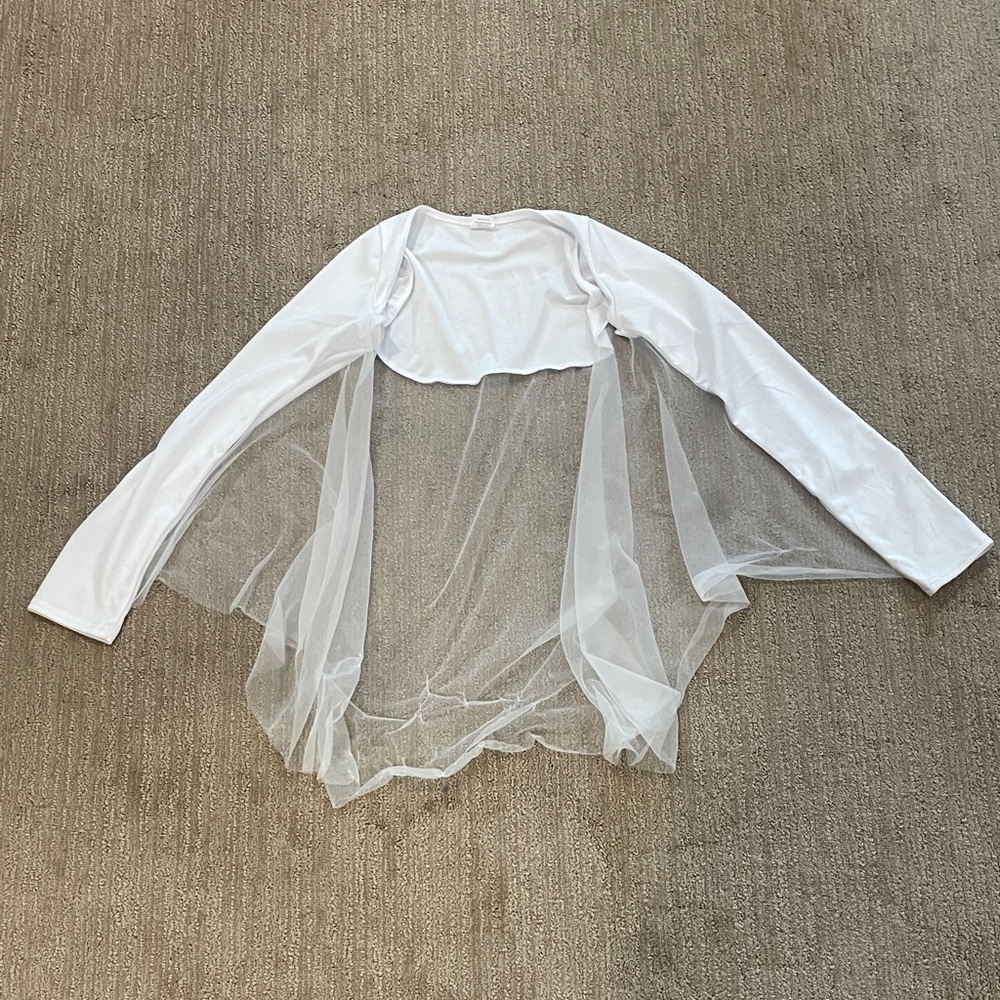 Kids White Sheer Top/Shawl